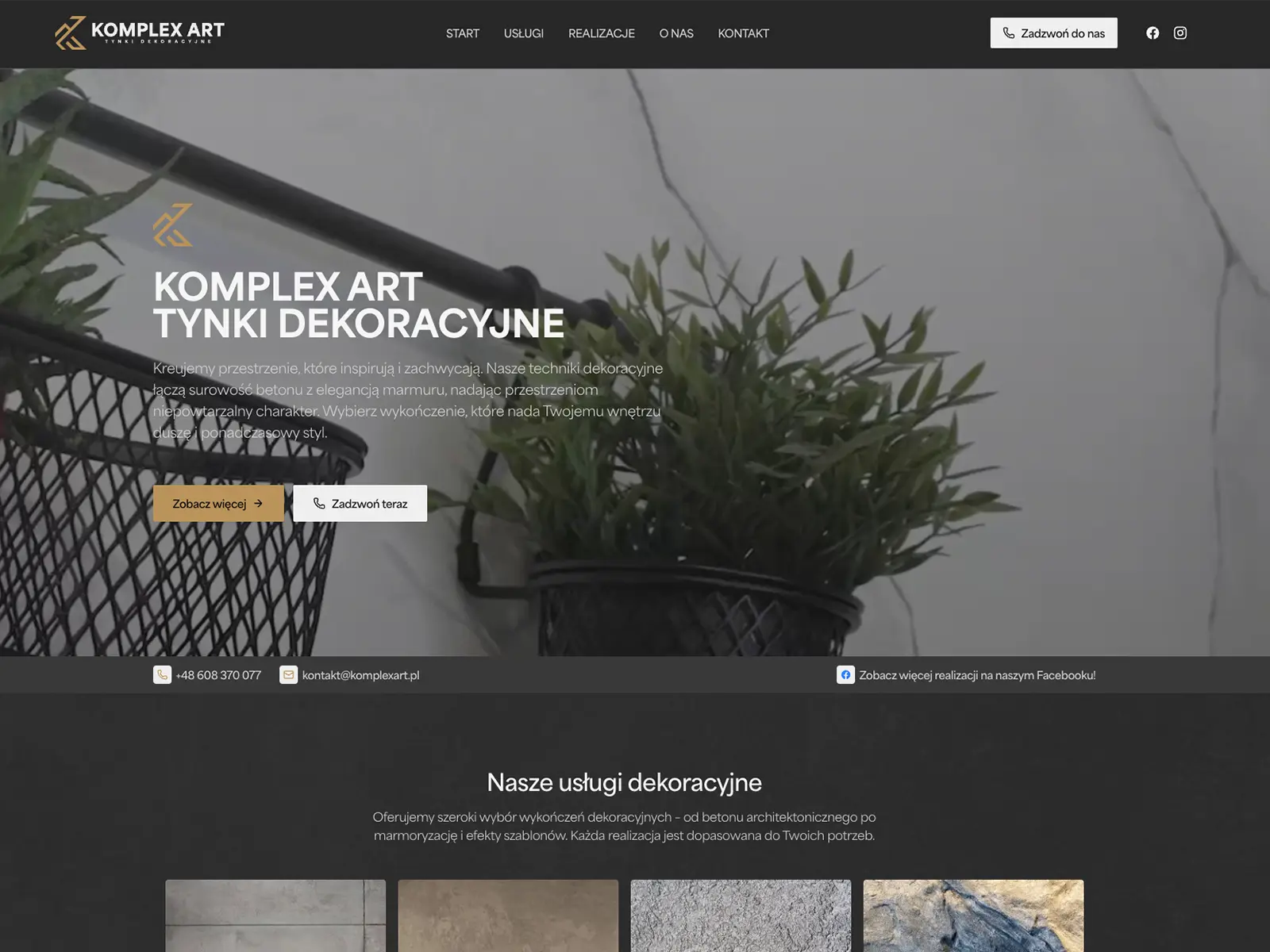 Strona internetowa dla Komplex Art