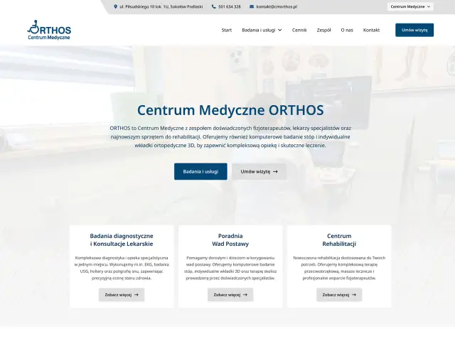 Strona internetowa dla CM Orthos