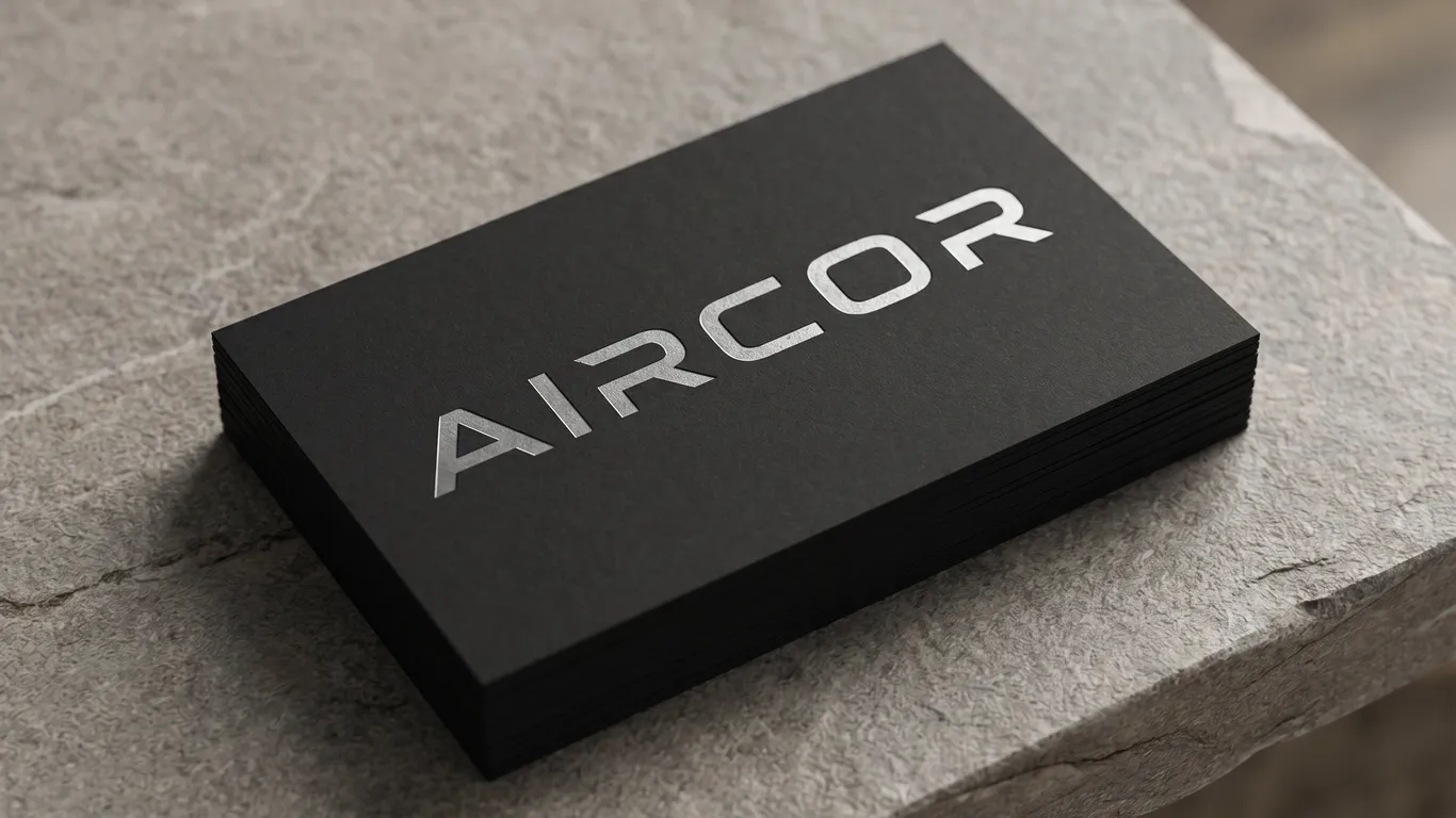 Czarne wizytówki firmowe z logo Aircor