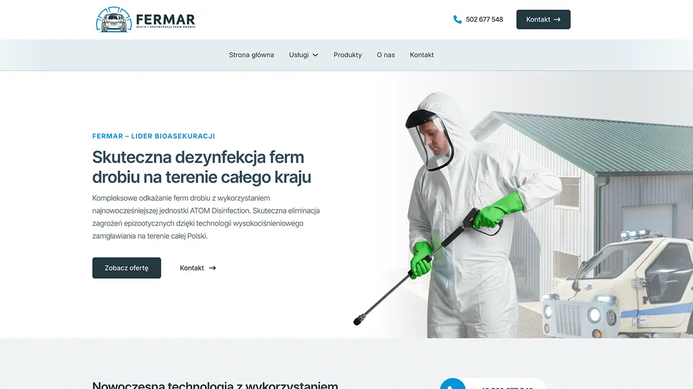 Nowoczesna strona internetowa i branding dla firmy Fermar
