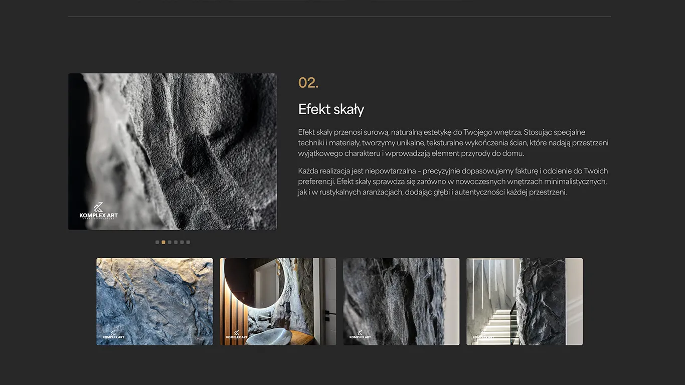 Prezentacja efektów skaly na stronie ofertowej