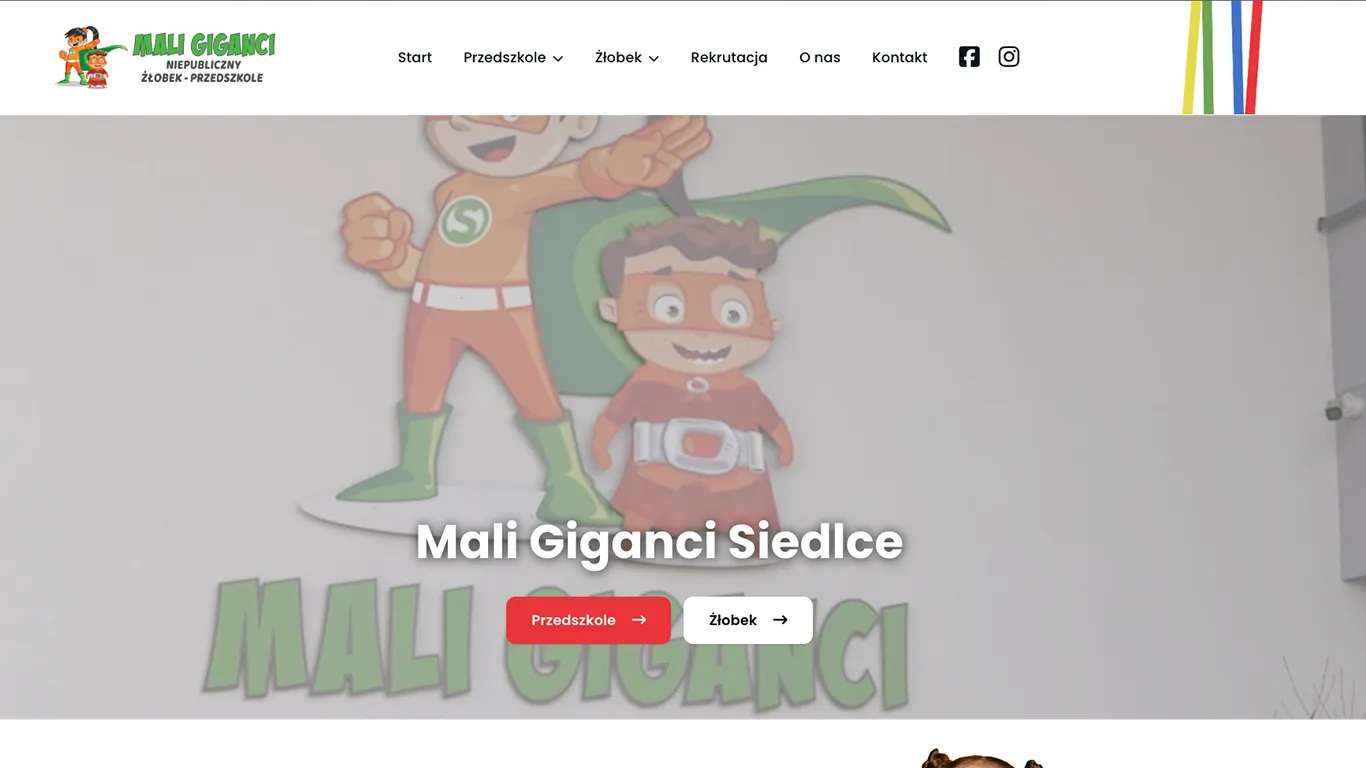Strona WWW dla Mali Giganci — podgląd realizacji