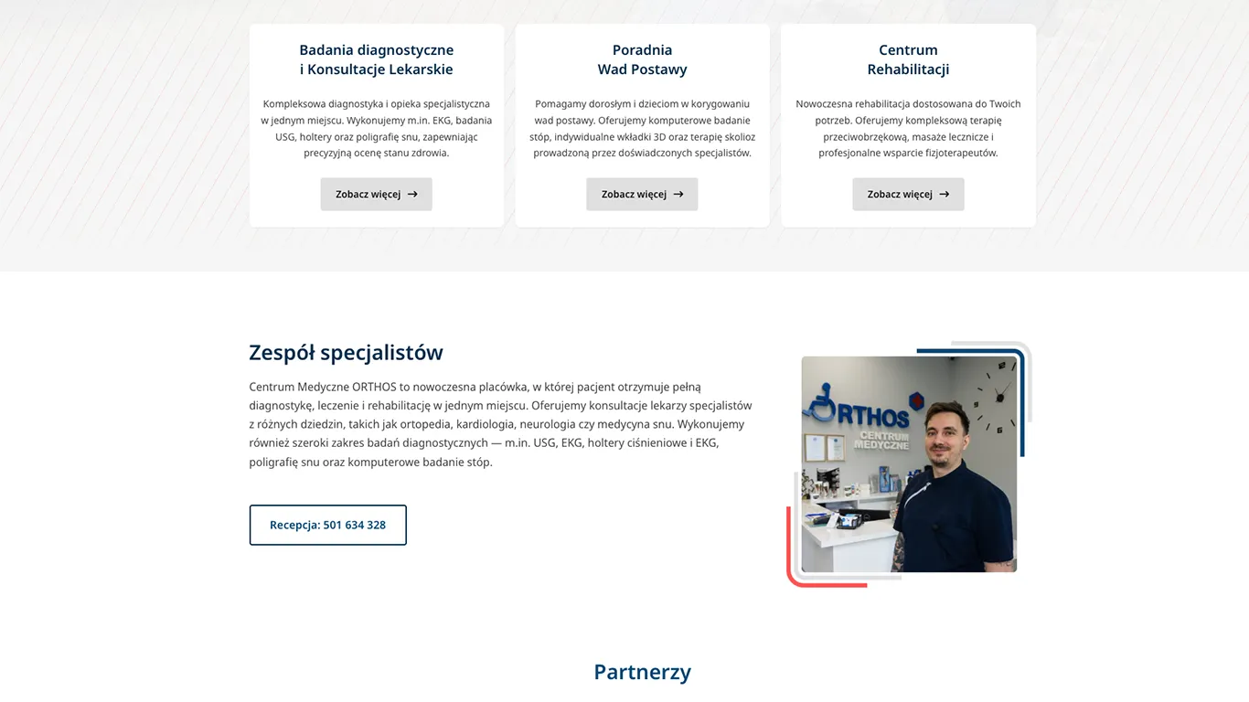 sekcja na stronie glownej cm orthos sokolow podlaski